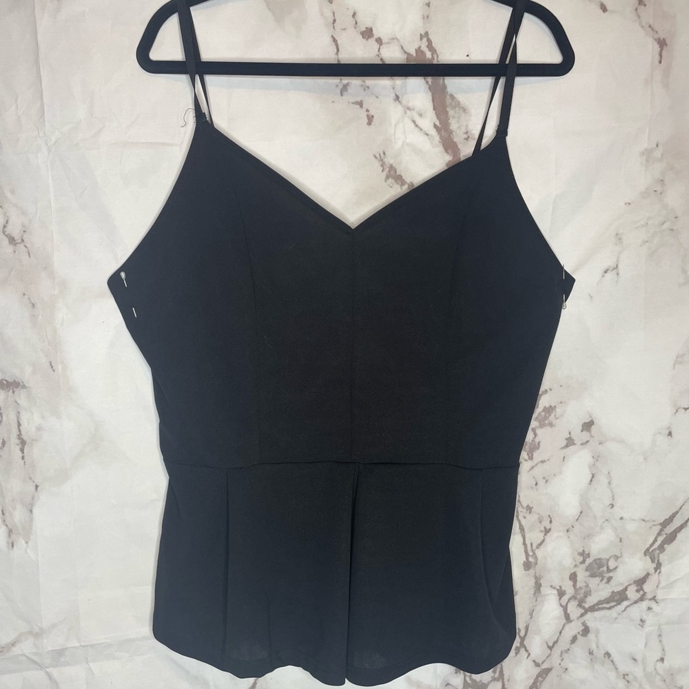 Black peplum tank top
